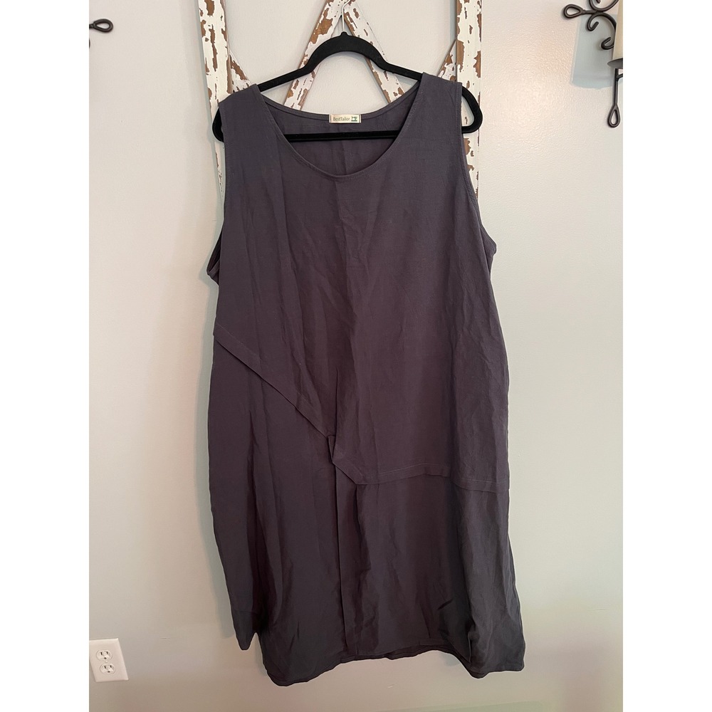Best Tailor Linen Cotton Lagenlook Gray Oversized Dress